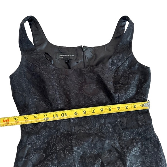 Jones New York Black Metallic Midi Dress Size 4 - Picture 9 of 17